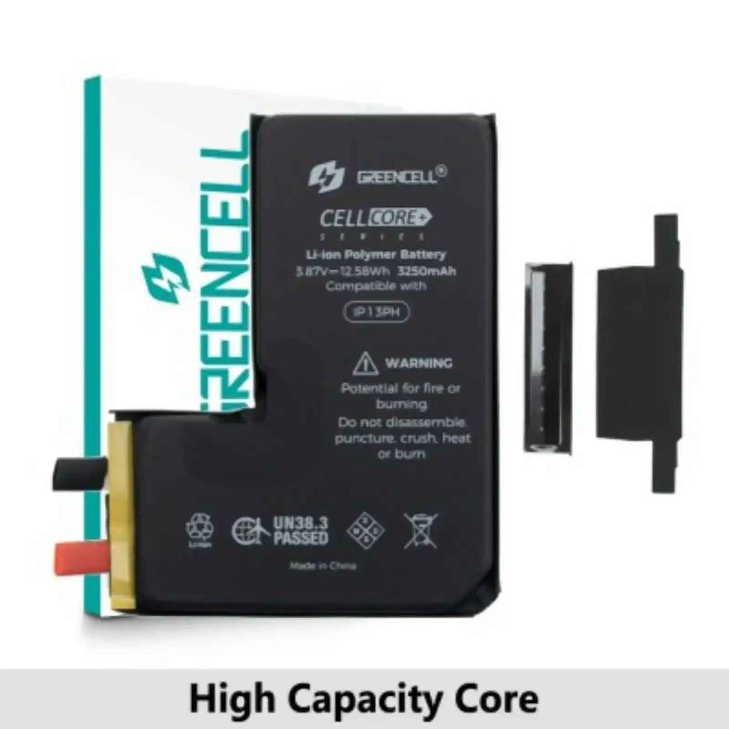 Greencell Core Series- High Capacity 3250mAh iPhone 13 Pro Replacement Battery Core with Adhesive Strips