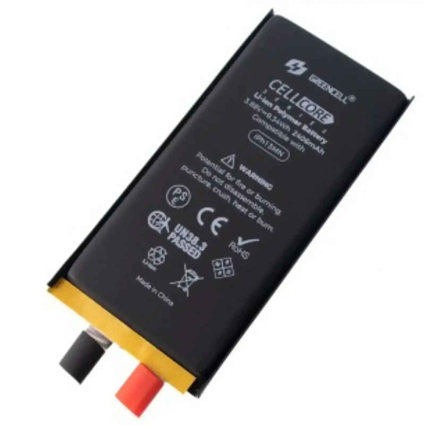 Greencell Core Series- Standard Capacity 2406mAh iPhone 13 mini Replacement Battery Core with Adhesive Strips