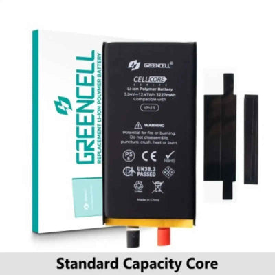 Greencell Core Series- Standard Capacity 3227mAh iPhone 13 Replacement Battery Core with Adhesive Strips