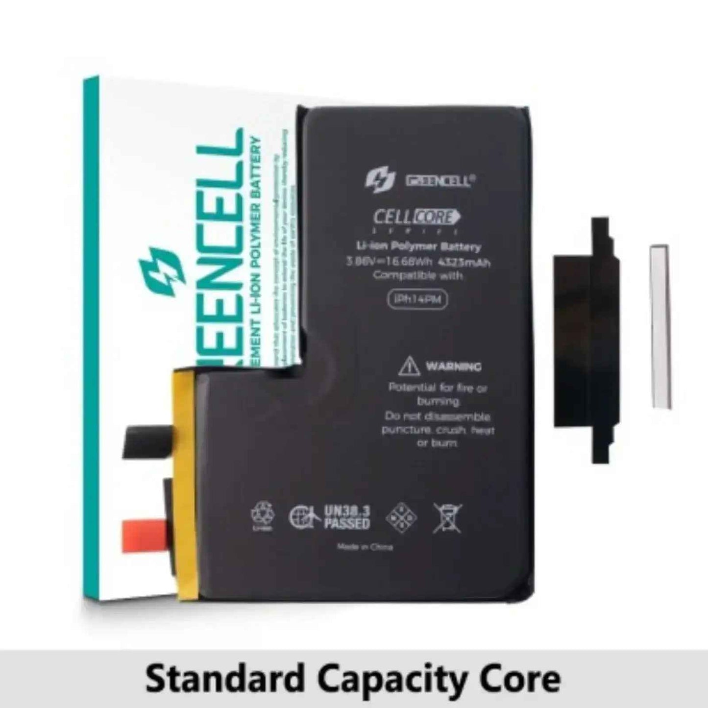 Greencell Core Series- Standard Capacity 4323mAh iPhone 14 Pro Max Replacement Battery Core with Adhesive Strips