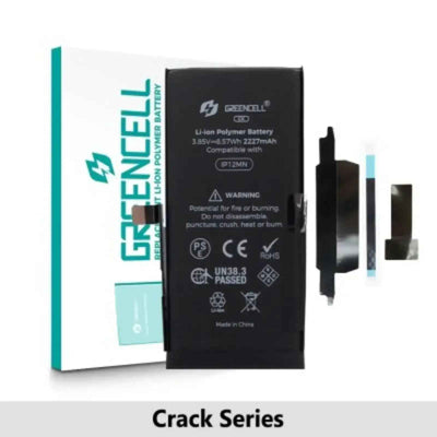 Greencell Crack Series- iPhone 12 mini CRACK Battery with Adhesive Strips 2227mAh No Need Soldering & No Need Tag-on
