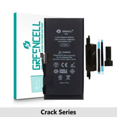 Greencell Crack Series- iPhone 13 mini CRACK Battery with Adhesive Strips 2406mAh No Need Soldering & No Need Tag-on