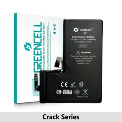 Greencell Crack Series- iPhone 15 Pro CRACK Battery with Adhesive Strips 3274mAh No Need Soldering & No Need Tag-on GREENCELL