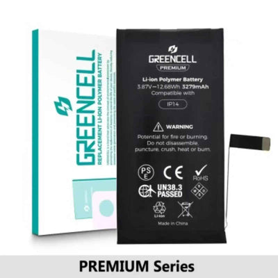 Greencell PREMIUM Series- iPhone 14 Replacement Battery with Adhesive Strips 3279mAh Original Chip & Cell Best Quality in the Market