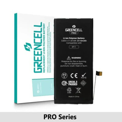 Greencell PRO Series- iPhone 11 Replacement Battery with Adhesive Strips 3110mAh TI chip -27546-A3 IC & Original Cell GREENCELL