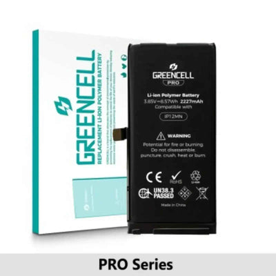 Greencell PRO Series- iPhone 12 mini Replacement Battery with Adhesive Strips 2227mAh TI chip -27546-A3 IC & Original Cell