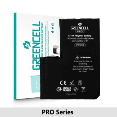 Greencell PRO Series- iPhone 13 Pro Max Replacement Battery with Adhesive Strips 4352mAh TI chip -27546-A3 IC & Original Cell