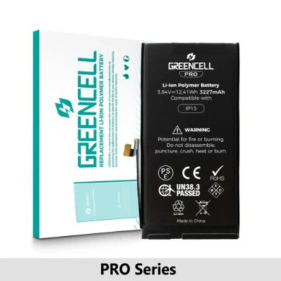 Greencell PRO Series- iPhone 13 Replacement Battery with Adhesive Strips 3227mAh TI chip -27546-A3 IC & Original Cell GREENCELL