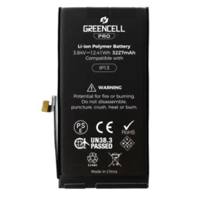 Greencell PRO Series- iPhone 13 Replacement Battery with Adhesive Strips 3227mAh TI chip -27546-A3 IC & Original Cell GREENCELL