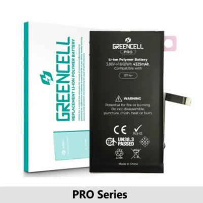 Greencell PRO Series- iPhone 14 Plus Replacement Battery with Adhesive Strips 4325mAh TI chip -27546-A3 IC & Original Cell