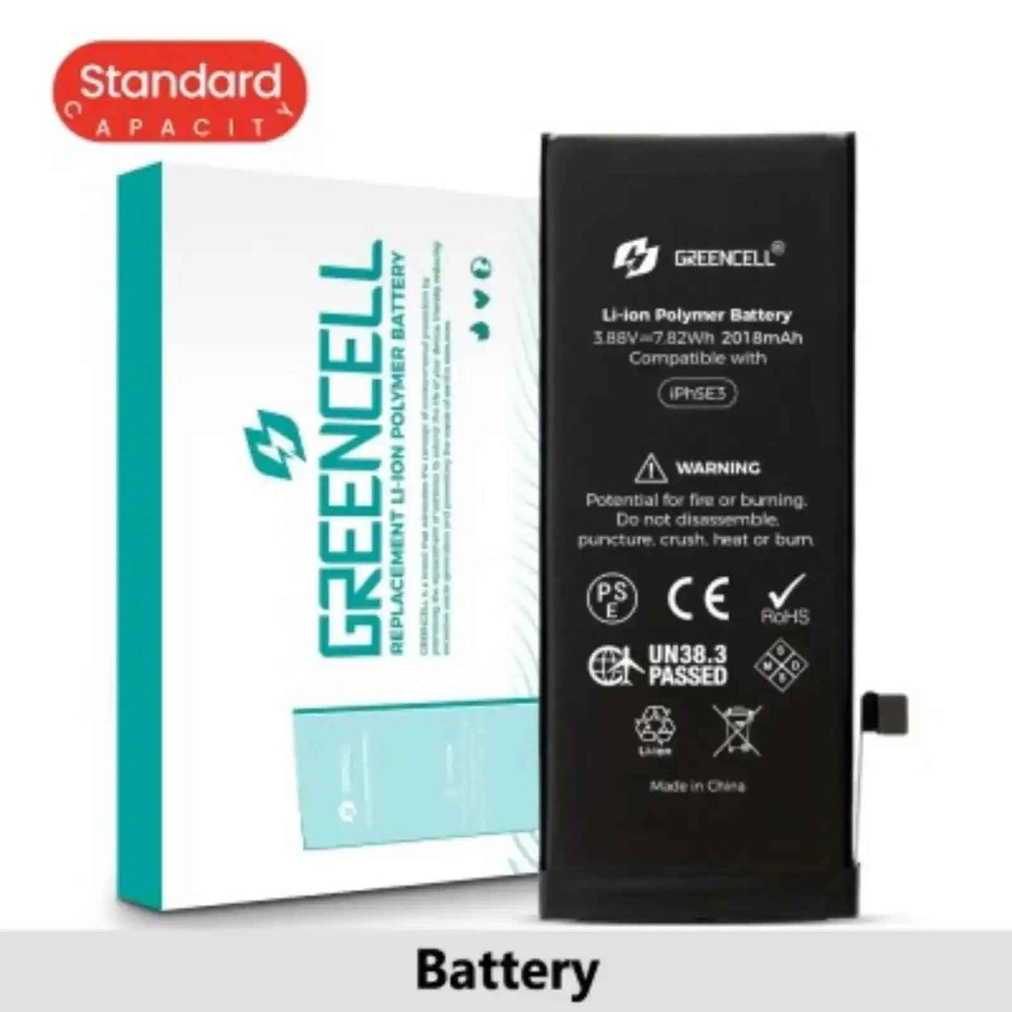 Greencell Standard Capacity 2018mAh iPhone SE 2022 Replacement Battery with Adhesive Strips
