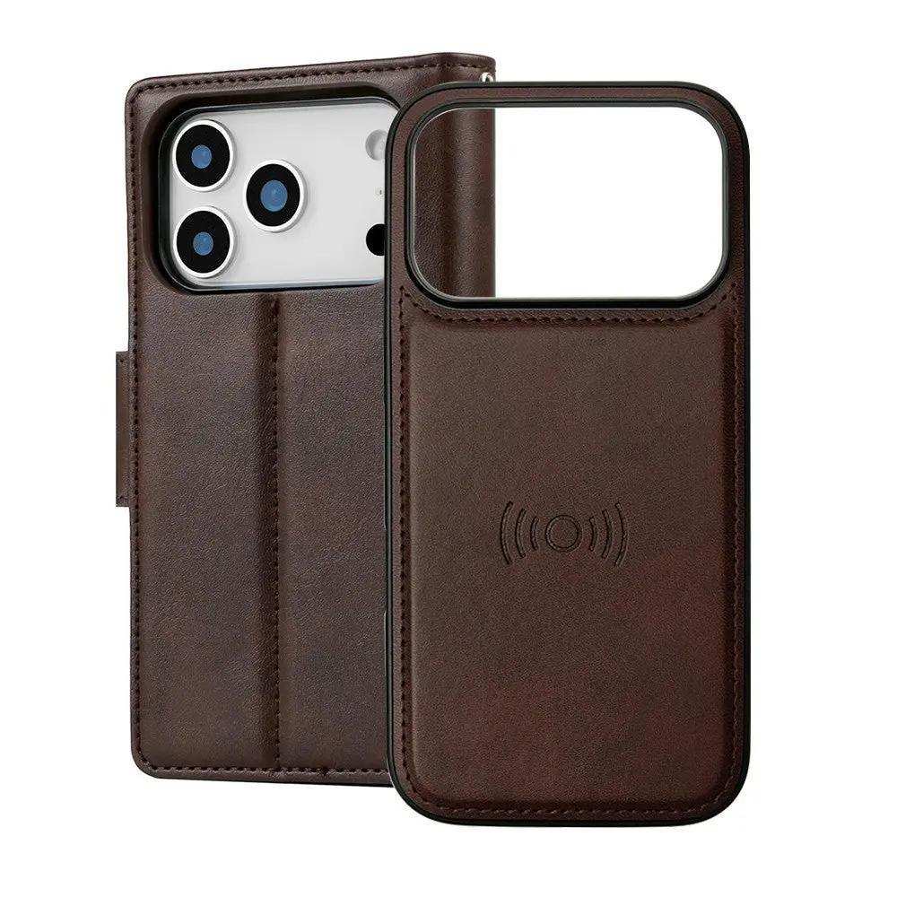 Hanman 2 in 1 Detachable Flip Leather Wallet Case With Magnetic Ring for iPhone 17 Pro Hanman