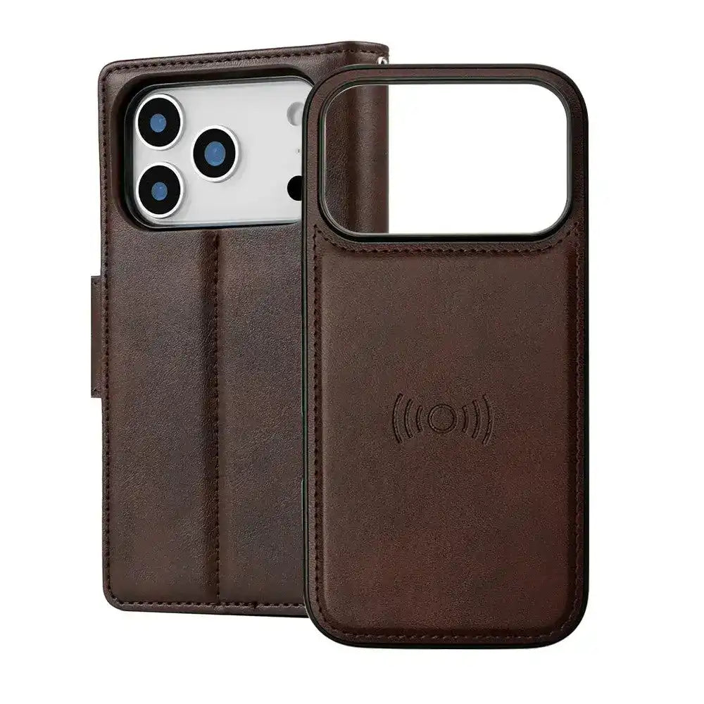 Hanman 2 in 1 Detachable Flip Leather Wallet Case With Magnetic Ring for iPhone 17 Pro Max Hanman