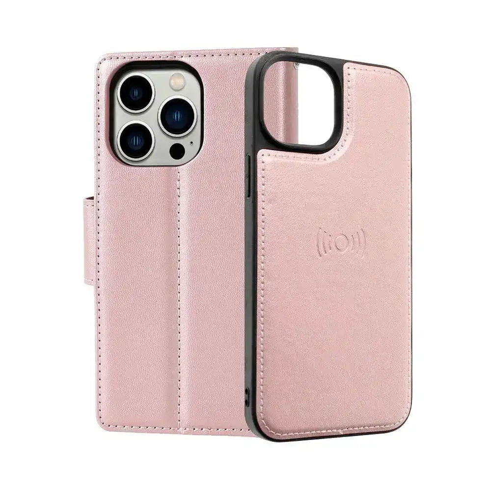 Hanman 2 in 1 Detachable Magnetic Flip Leather Wallet Cover Case for iPhone 16 Hanman