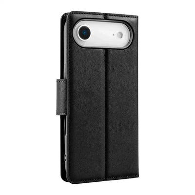 Hanman PU Flip Leather Wallet Case for iPhone 17 Air-Black Hanman