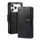 Hanman PU Flip Leather Wallet Case for iPhone 17 Pro-Black