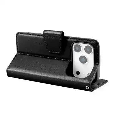 Hanman PU Flip Leather Wallet Case for iPhone 17 Pro-Black Hanman