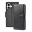 Hanman PU Flip Leather Wallet Cover Case for iPhone 16-Black Hanman