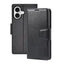 Hanman PU Flip Leather Wallet Cover Case for iPhone 16 Plus-Black Hanman