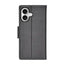 Hanman PU Flip Leather Wallet Cover Case for iPhone 16 Plus-Black Hanman