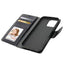 Hanman PU Flip Leather Wallet Cover Case for iPhone 16 Pro Max-Black Hanman