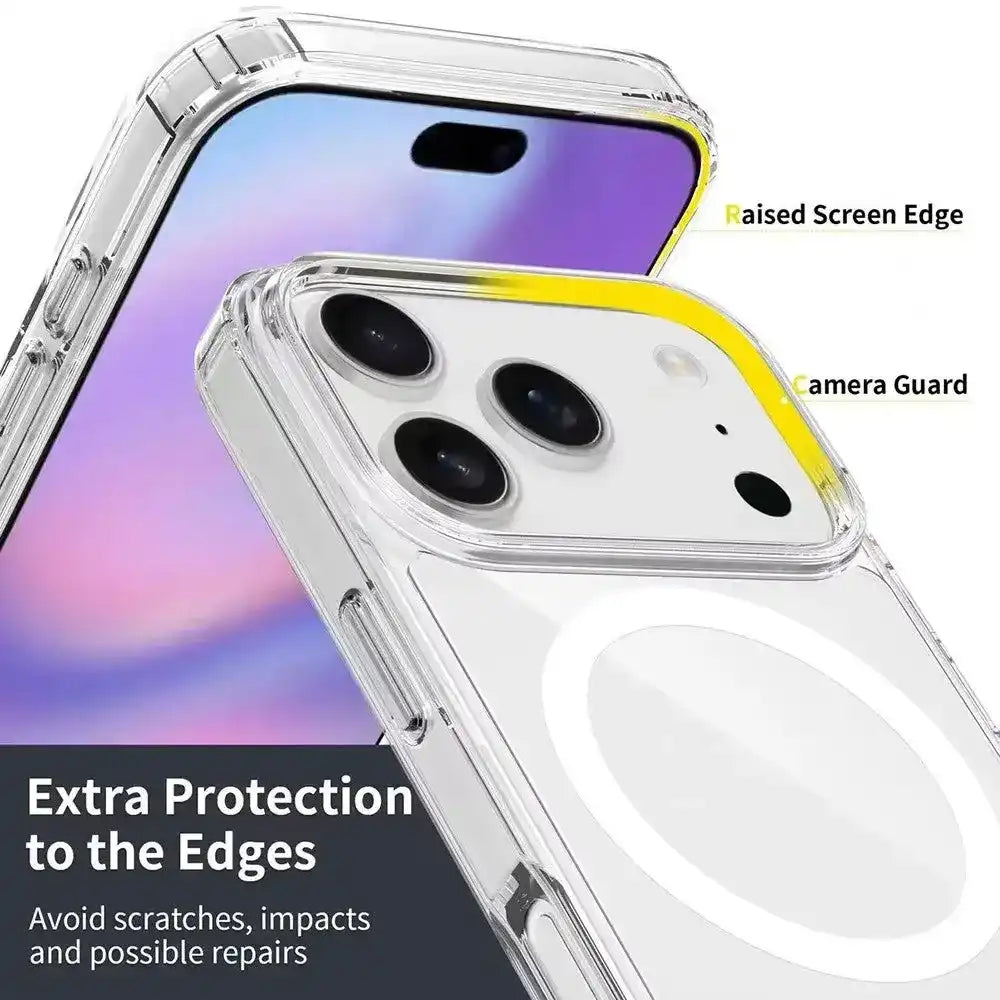 High Quality Acrylic + TPU Hybrid Transparent Case Cover With Magnetic Ring for iPhone 17 Pro Max Redefine