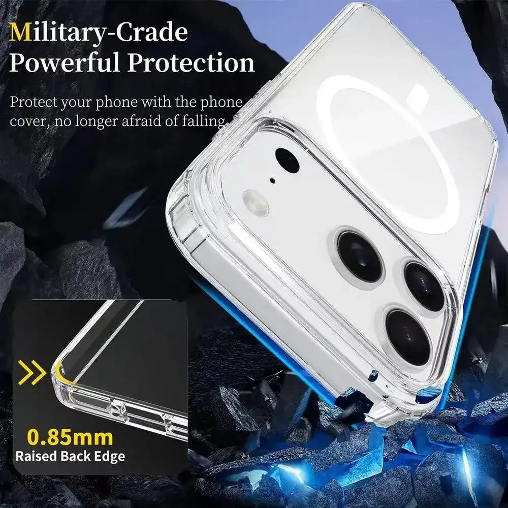 High Quality Acrylic + TPU Hybrid Transparent Case Cover With Magnetic Ring for iPhone 17 Pro Max Redefine