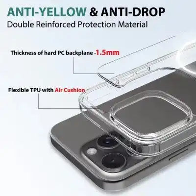 High Quality Acrylic + TPU Hybrid Transparent Magsafe Case for iPhone 16 Pro Max Redefine