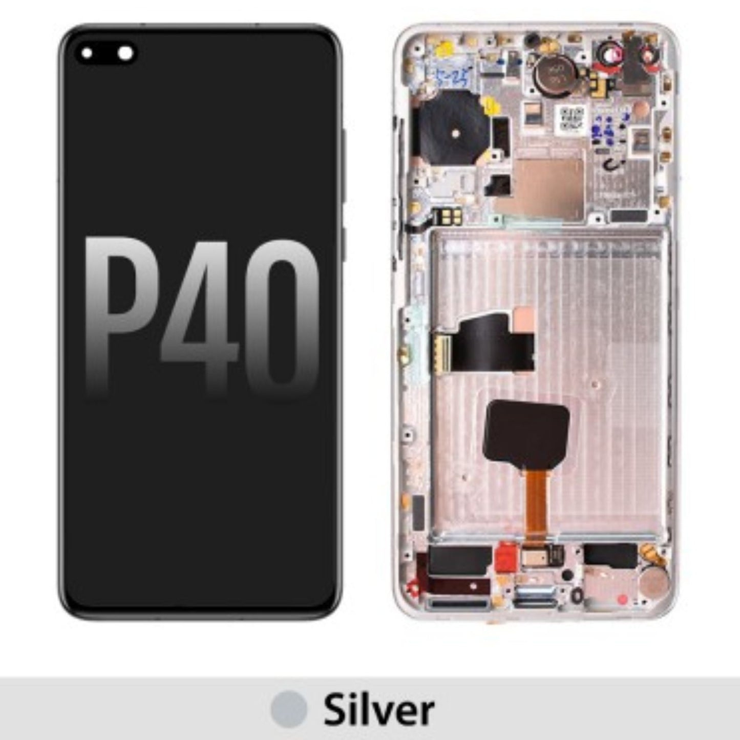 LCD Screen Repair for Huawei P40 with Frame -Silver