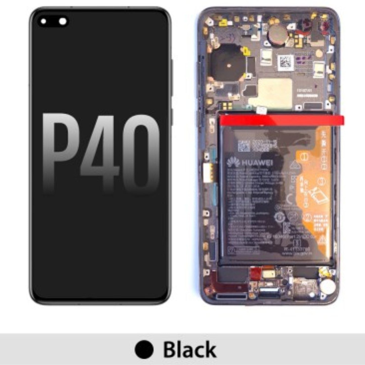 LCD Screen Repair for Huawei P40 with Frame -Black