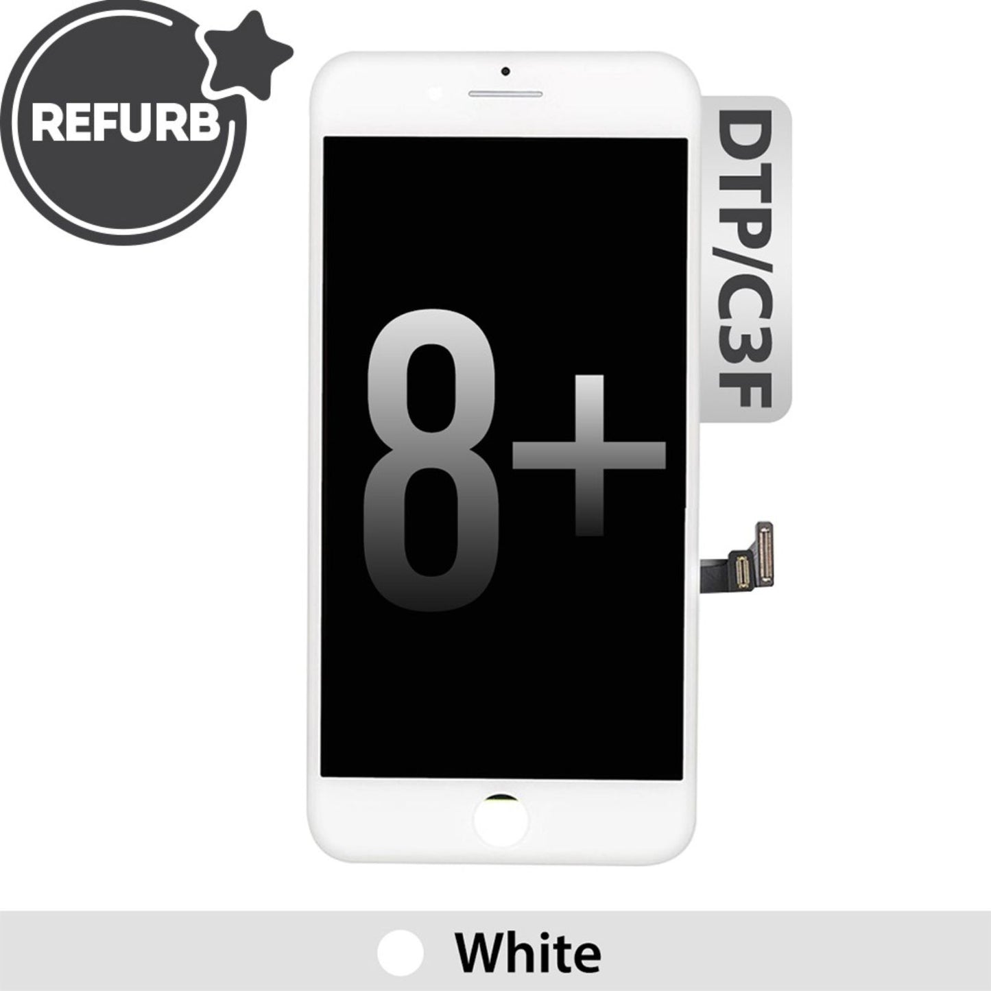 REFURB LCD Assembly for iPhone 8 Plus Screen Replacement (LG, DTP C3F)-White