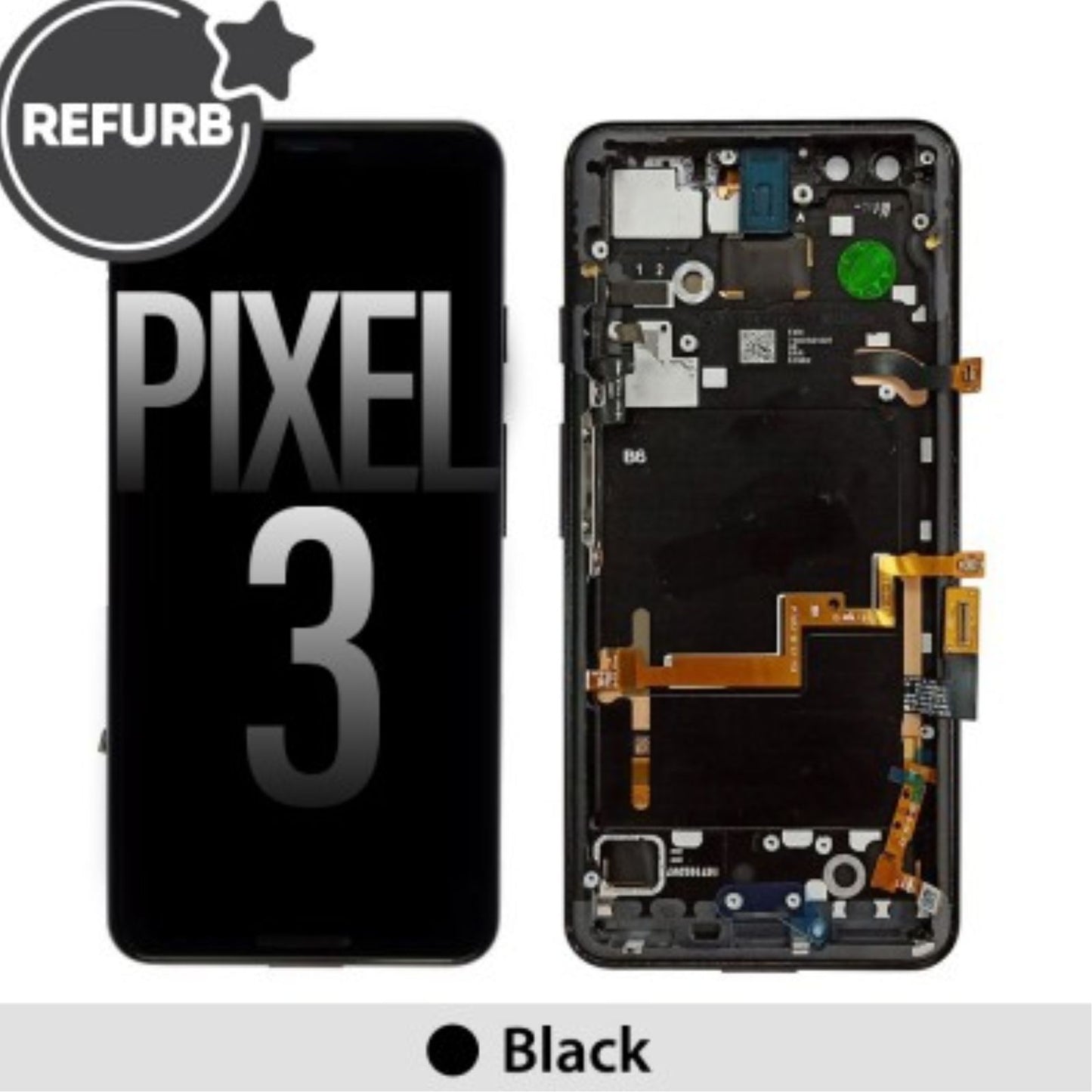 REFURB LCD Screen Repair for Google Pixel 3 with Frame -Black