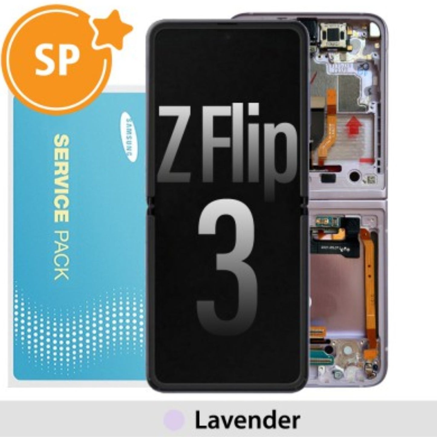 Samsung Galaxy Z Flip 3 5G Screen Digitizer Without Battery No Camear GH82-27243D (Service Pack)-Lavender