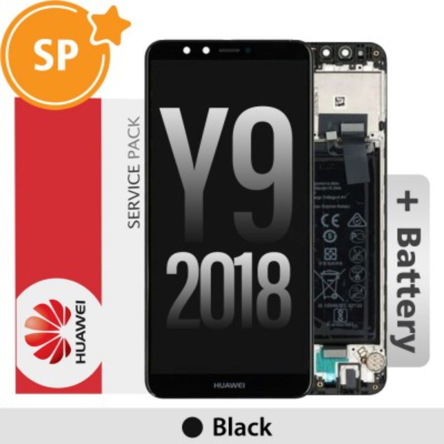 (Service Pack) LCD Screen Repair for Huawei Y9 (2018) 02351VFR -Black