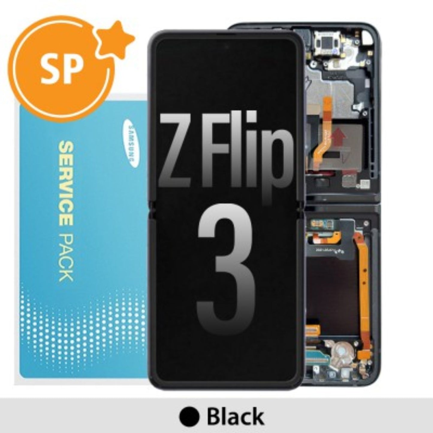 Samsung Galaxy Z Flip 3 5G Screen Digitizer Without Battery No Camear GH82-27243A (Service Pack)-Phantom Black