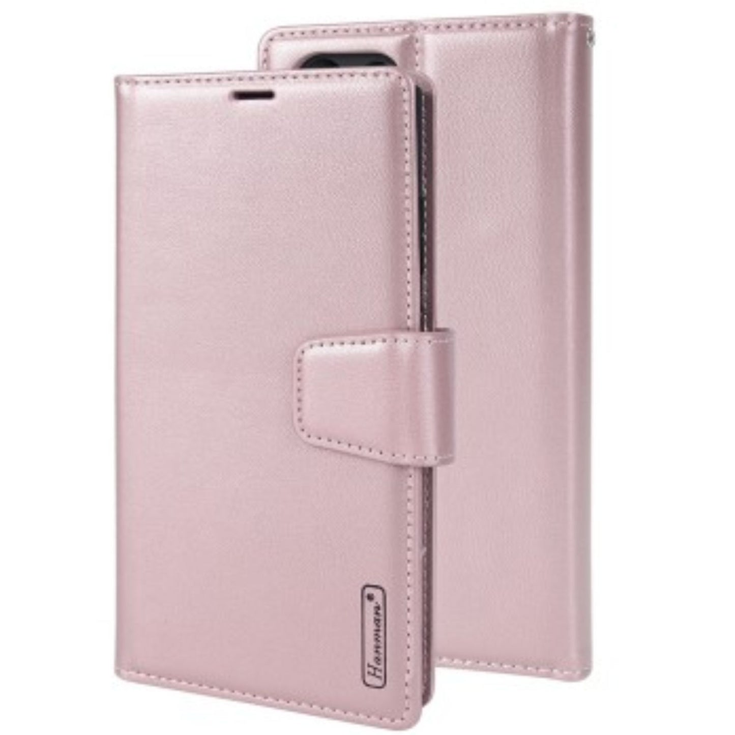 Hanman 2 in 1 Detachable Magnetic Flip Leather Wallet Cover Case for Samsung Galaxy S25 Ultra-Rose Gold