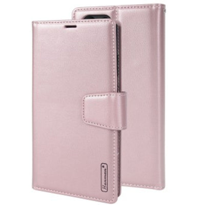 Hanman 2 in 1 Detachable Magnetic Flip Leather Wallet Cover Case for Samsung Galaxy S25 Ultra-Rose Gold