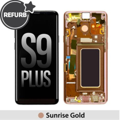 (Refurbished) LCD Screen Repair for Samsung Galaxy S9 Plus with Frame -Sunrise Gold