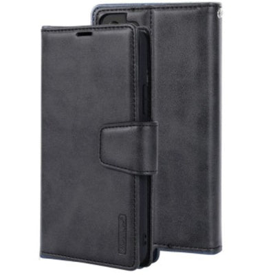 Hanman 2 in 1 Detachable Magnetic Flip Leather Wallet Cover Case for Samsung Galaxy S25-Black