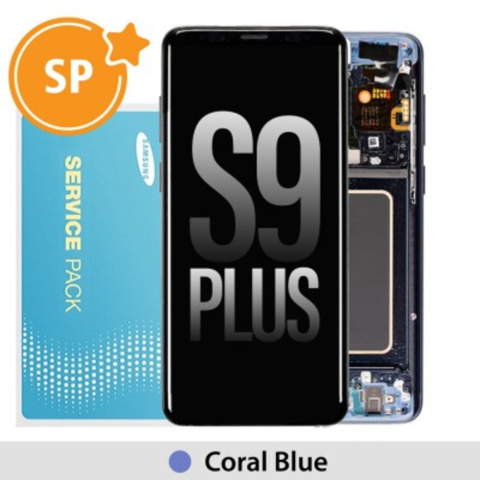 (Service Pack) LCD Screen Repair for Samsung Galaxy S9 Plus G965F GH97-21691D -Coral Blue SP - Service Pack OEM