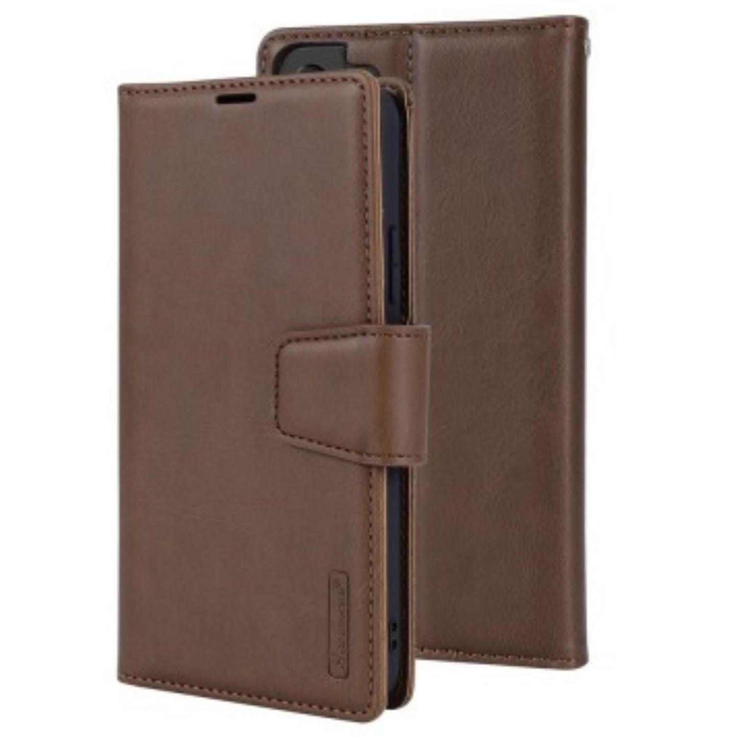 Hanman 2 in 1 Detachable Magnetic Flip Leather Wallet Cover Case for Samsung Galaxy S25-Brown