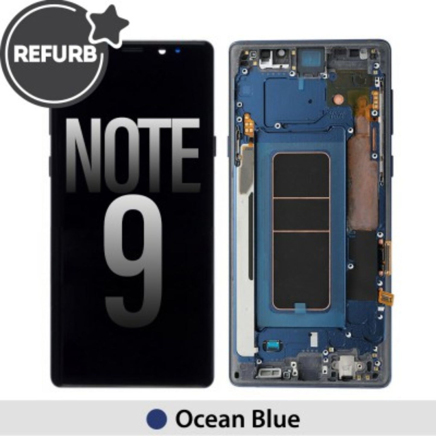 Samsung Galaxy Note 9 N960F REFURB OLED Screen Replacement Digitizer with Frame-Ocean Blue