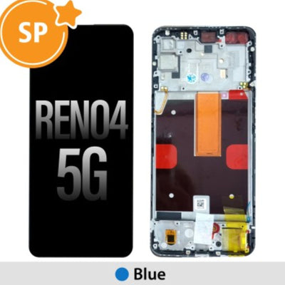 (Service Pack) LCD Screen Repair for OPPO Reno4 5G 4904704 with Frame -Blue