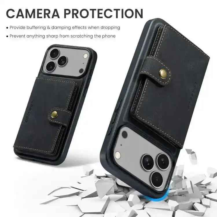 JEEHOOD J01 Retro Magnetic Detachable Wallet Phone Case