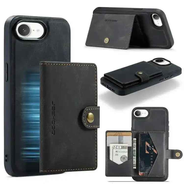 JEEHOOD J01 Retro Magnetic Detachable Wallet Phone Case