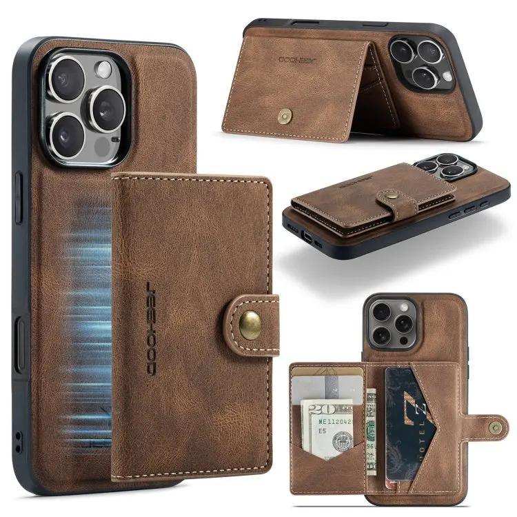 JEEHOOD J01 Retro Magnetic Detachable Wallet Phone Case JEEHOOD