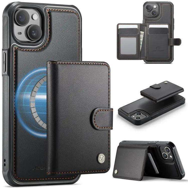 JEEHOOD J09 Buckle Card Bag MagSafe Magnetic Style RFID Leather Phone Case JEEHOOD