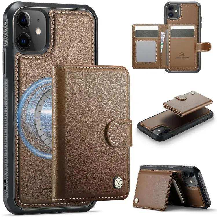 JEEHOOD J09 Buckle Card Bag MagSafe Magnetic Style RFID Leather Phone Case JEEHOOD