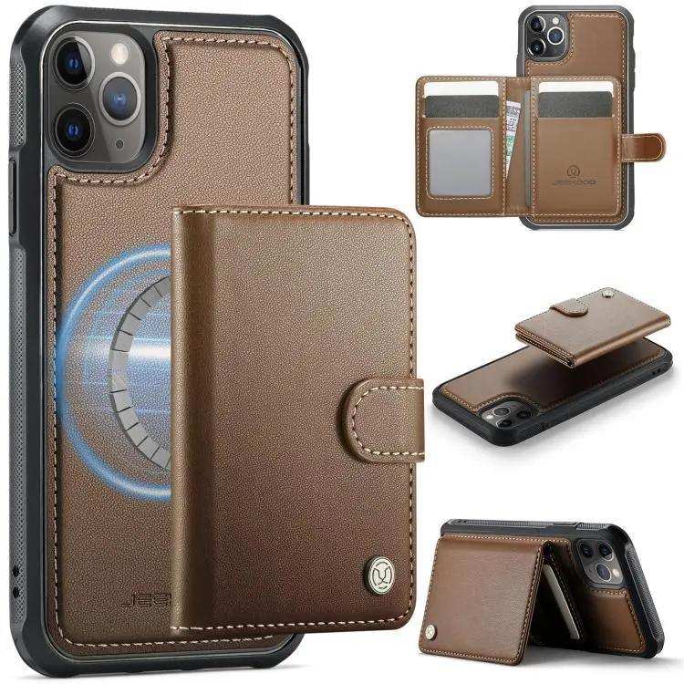 JEEHOOD J09 Buckle Card Bag MagSafe Magnetic Style RFID Leather Phone Case JEEHOOD