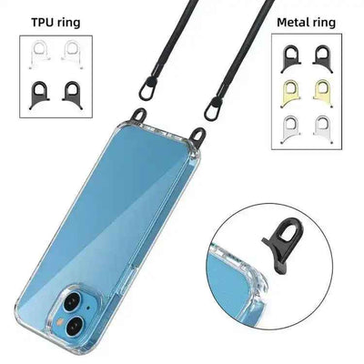 Kalebol Minimalist High Transparency Multi Color Lanyard Hole Phone Case